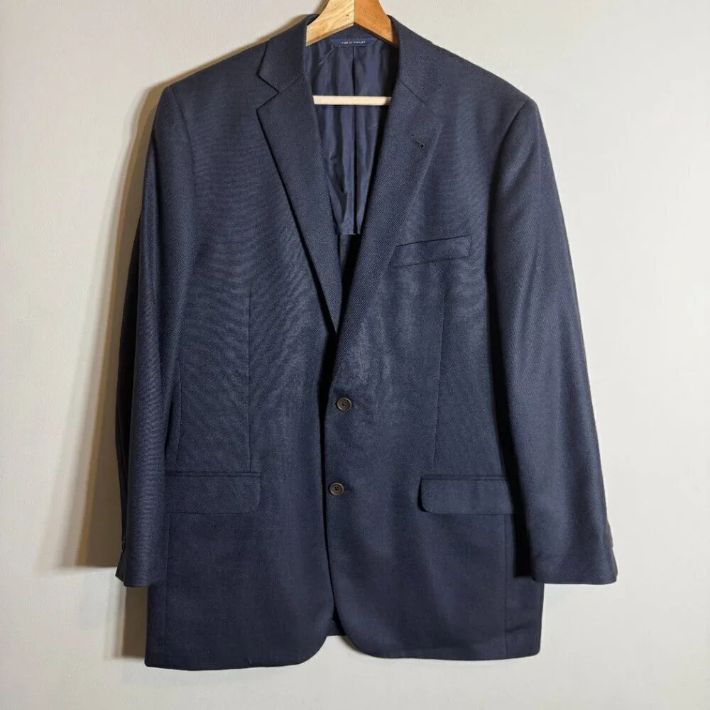 Brooks Brothers Fitzgerald Wool Sport Coat Dinner Jacket Blazer Men's 42L Blue